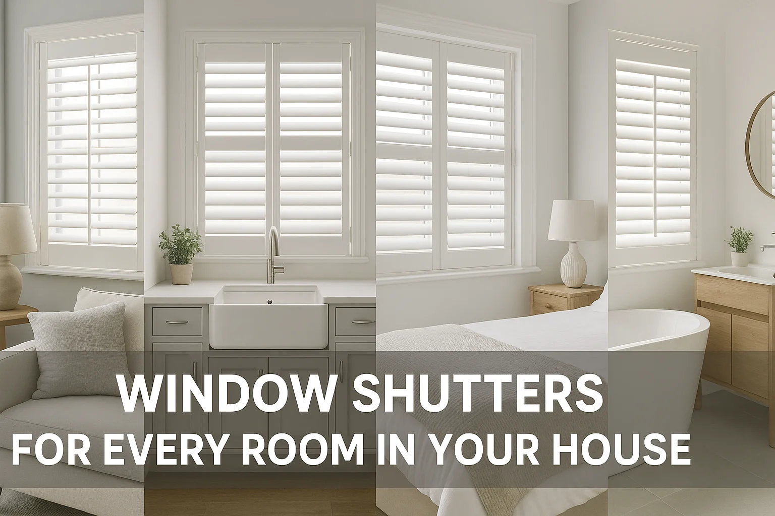 Window shutters fitted across different rooms of a house