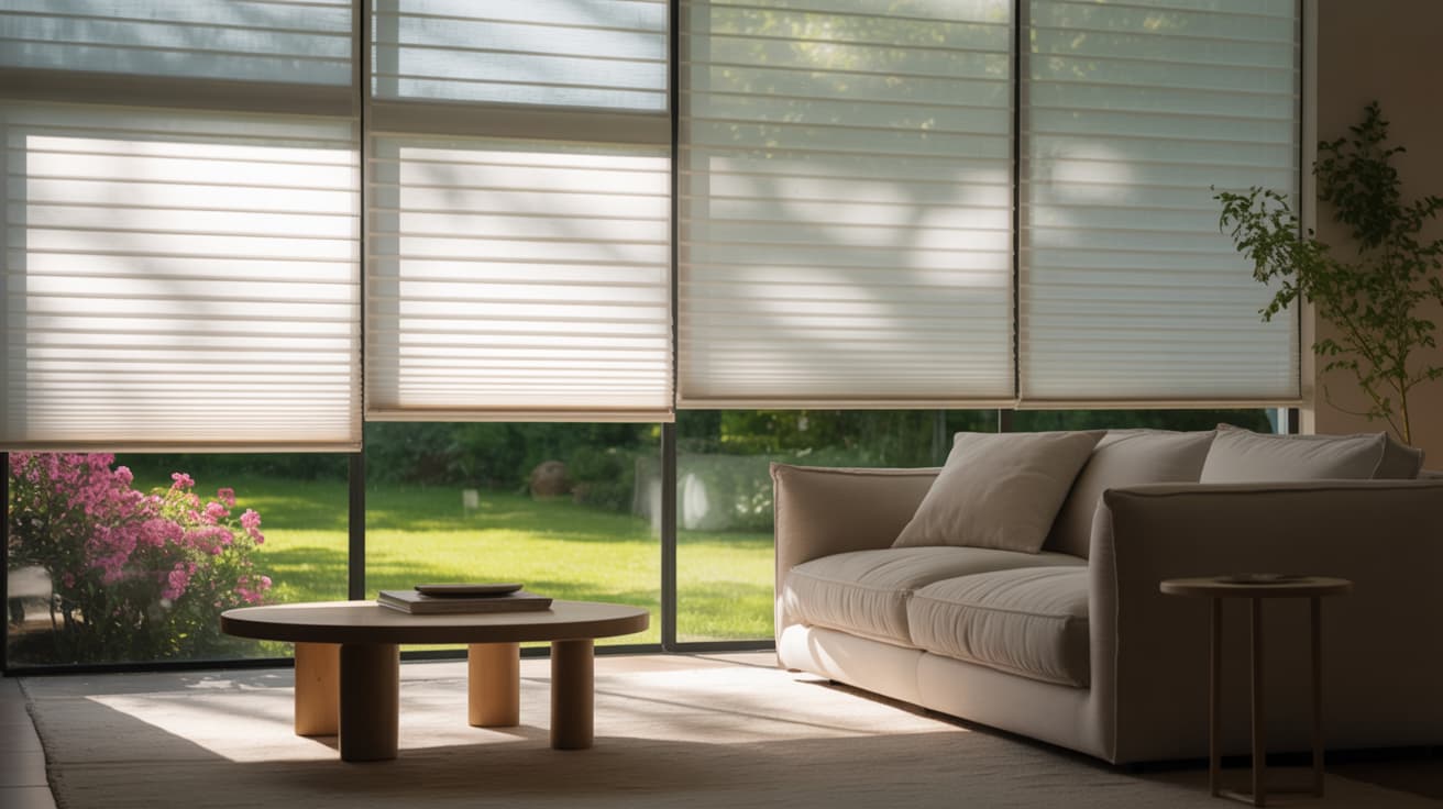 Sheer blinds providing privacy without blocking light
