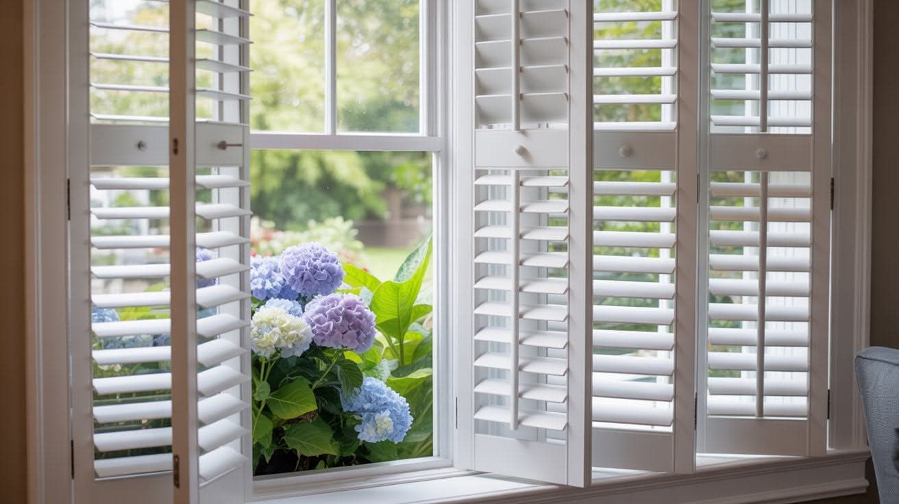 Living room styled with new window blinds