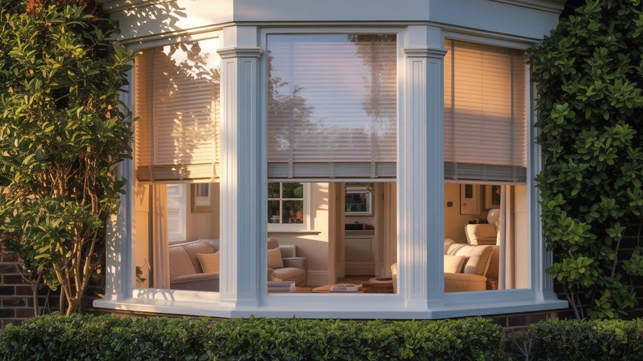 Bay window fitted with a blind screen