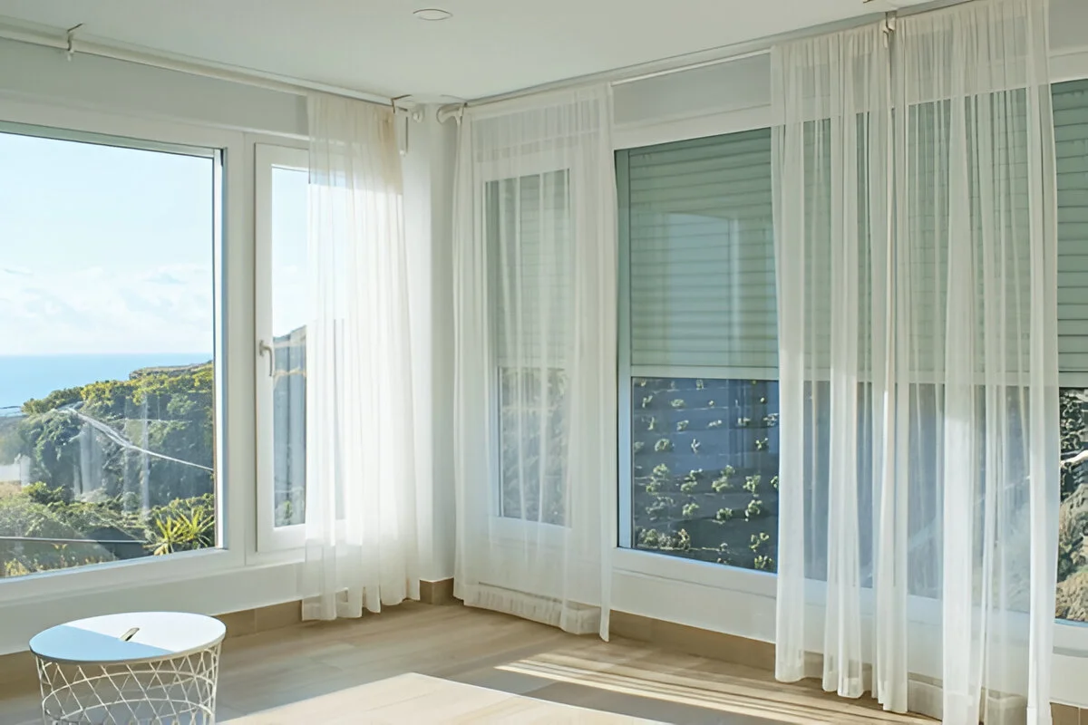 Beautiful room with Advenco window blinds and shutters